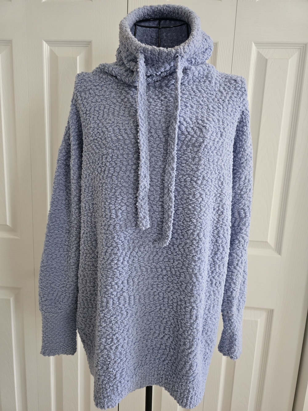 LOFT Plush Funnel Neck Sweater - Light Blue